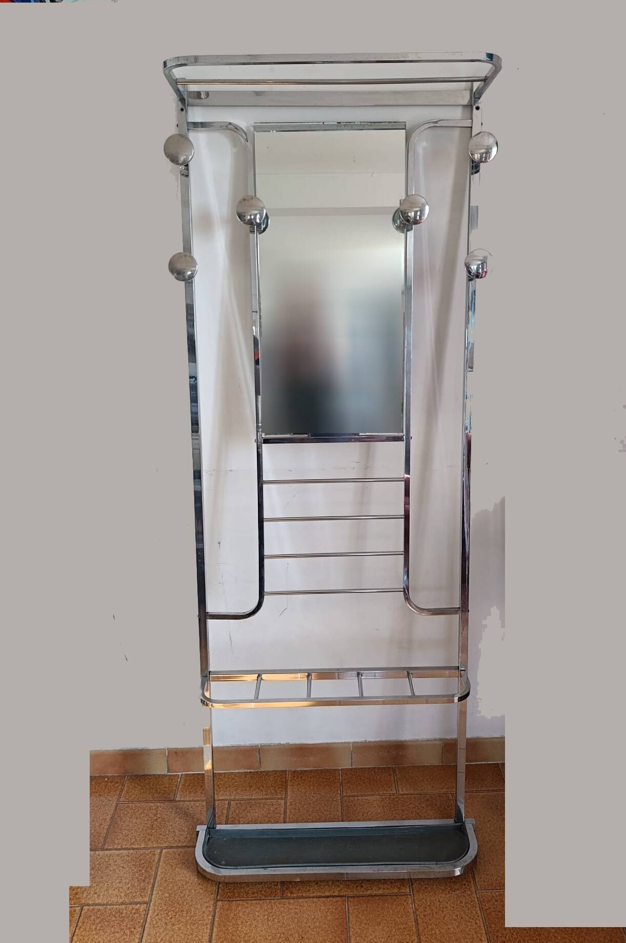 Vintage coat rack / hanger in chrome brass - Art Deco