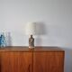 Unique Bodil Marie Nielsen Danish Modern Table Lamp with Leaves Print, 1960s