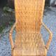 Fauteuil haut dossier rotin vintage