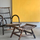Rattan footrest, 70s