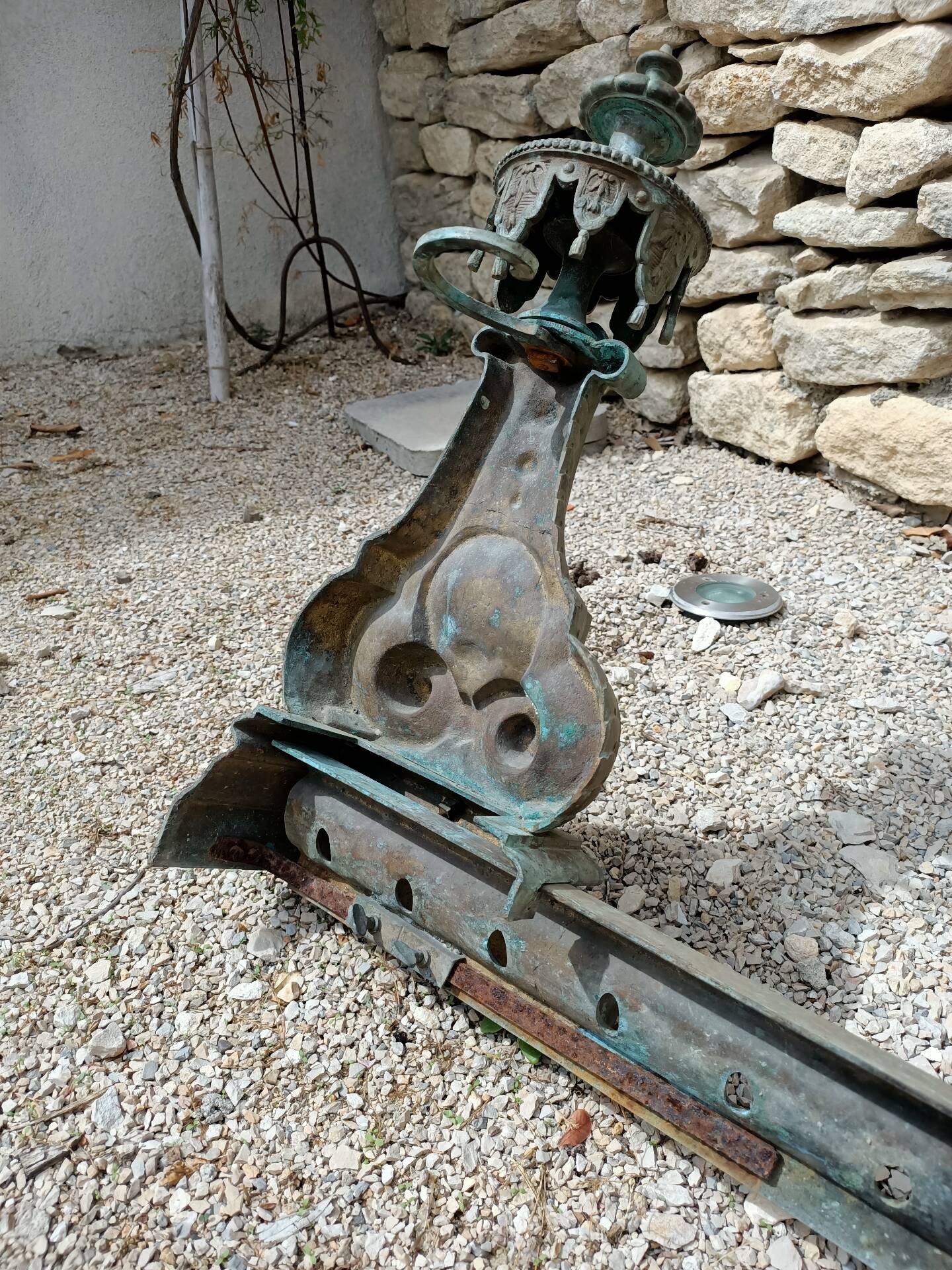 Large Front Fireplace Bronze 49cm 11kg - Marked DB 539 - Bar 113cm