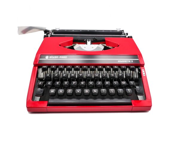 Machine à écrire rouge Silver Reed Silverette II Vintage révisée ruban neuf