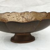 Coupe en bronze ancienne à décor de fruits