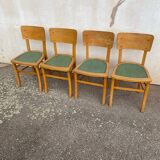 Set of 4 green bistro chairs