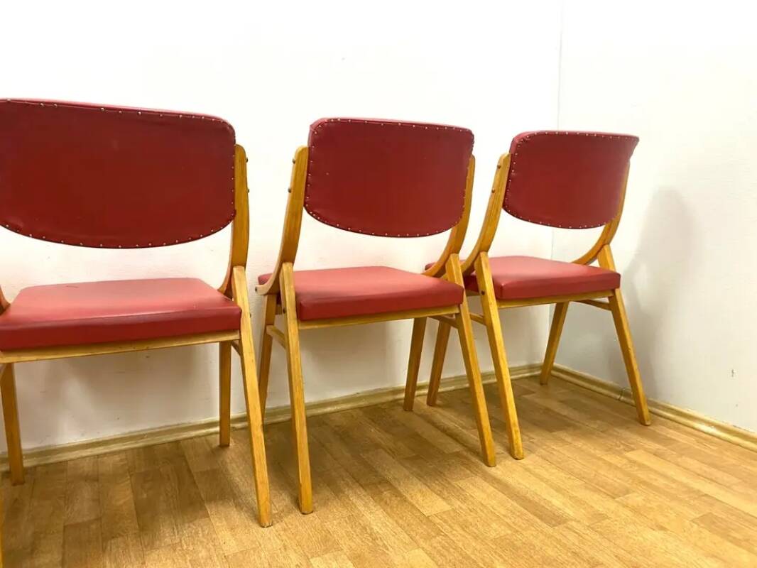 Set of 4 Chairs, Ludvík Volák, 1970s, Czechoslovakia