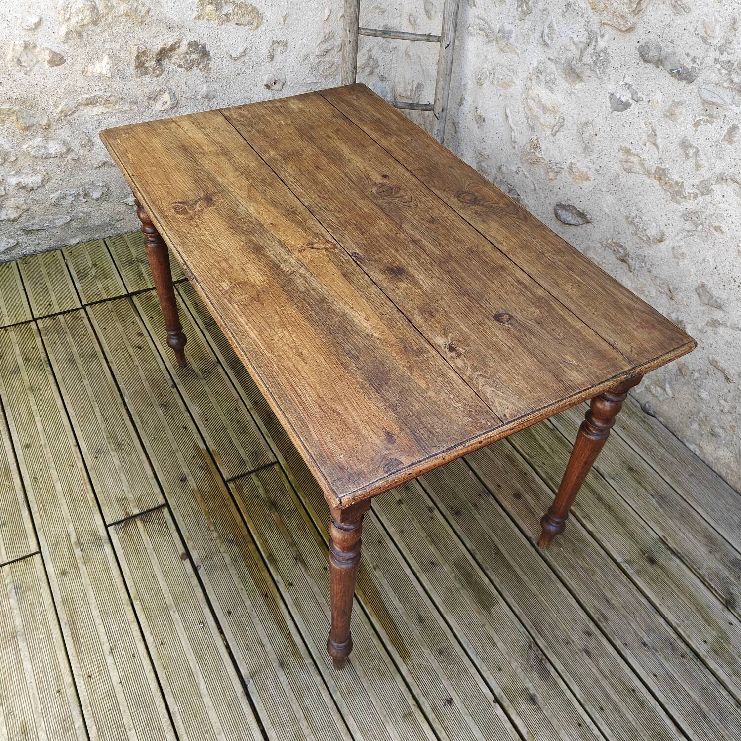 Solid oak farmhouse table