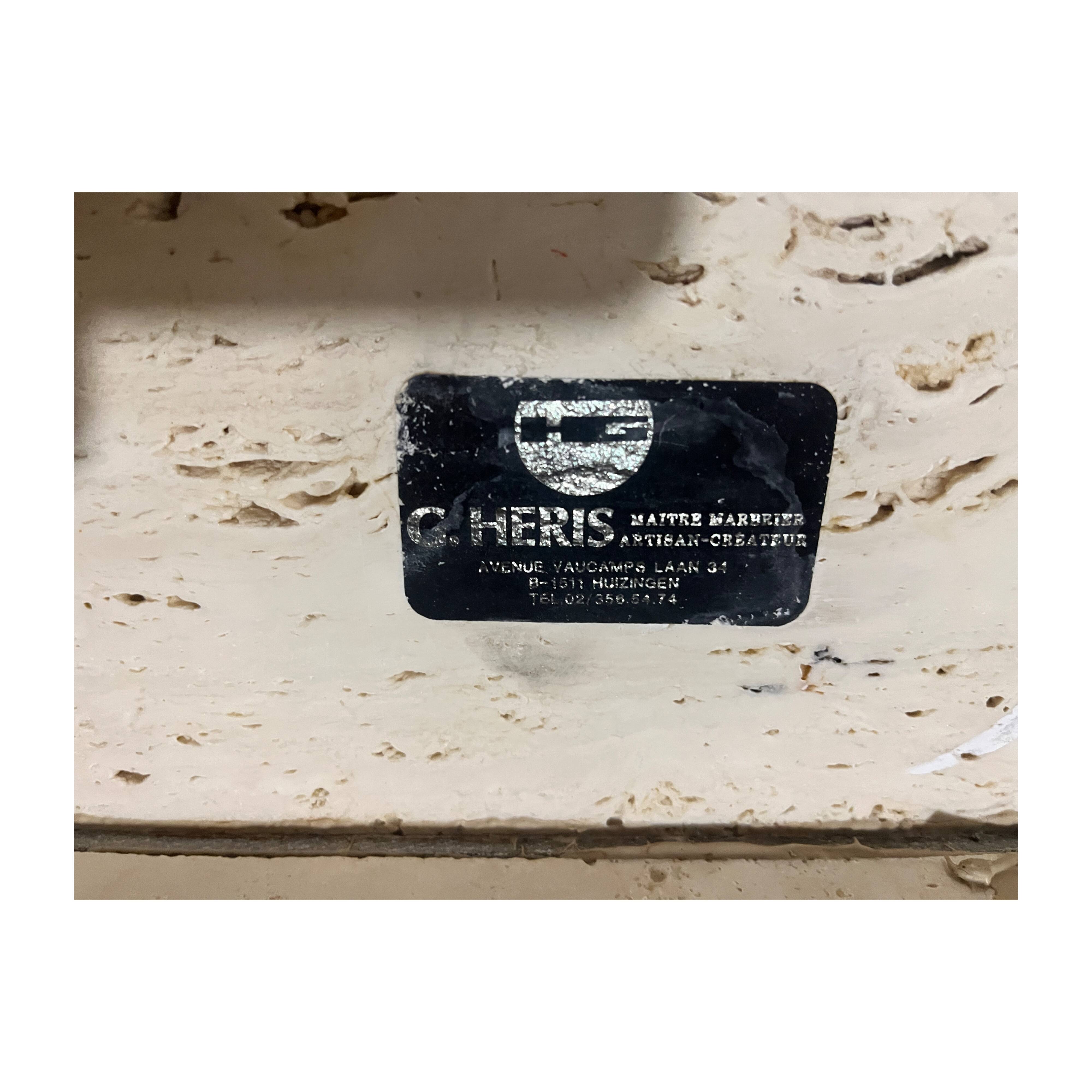 Designer coffee table in raw travertine, mid-20th century, Italy, 1970s