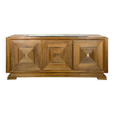 Enfilade style Art déco en noyer attribuée à Maxime Old, années 1940