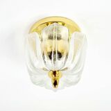 Plafonnier/plafonnier en verre en forme de fleur, style moderne du milieu du siècle, fabriqué à Limbourg, Allemagne, années 1970