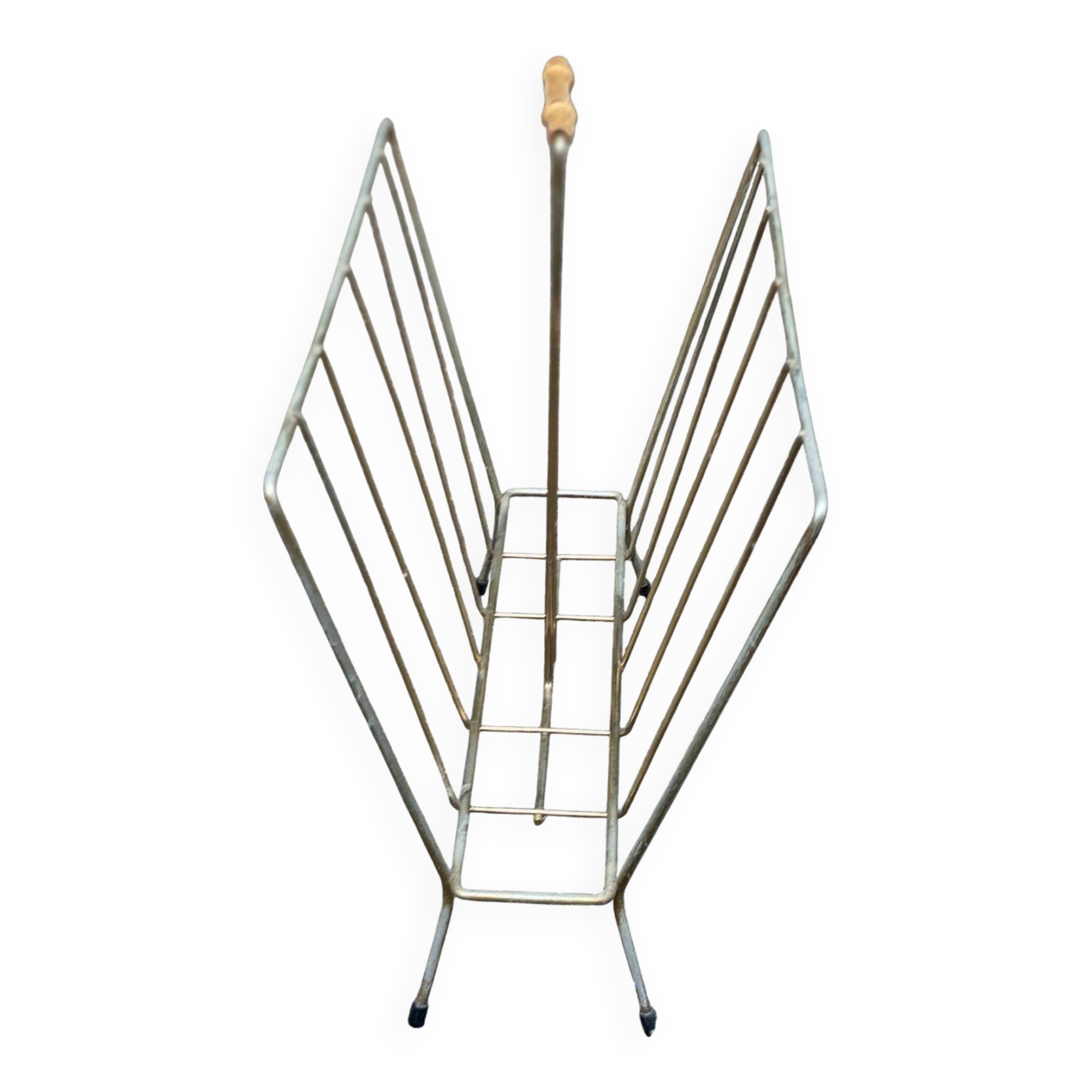 Vintage brass magazine rack