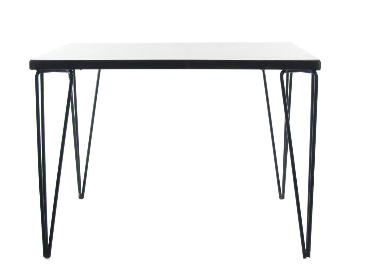 Sixties Vintage Metal & Wood Side Table – Minimalist Design