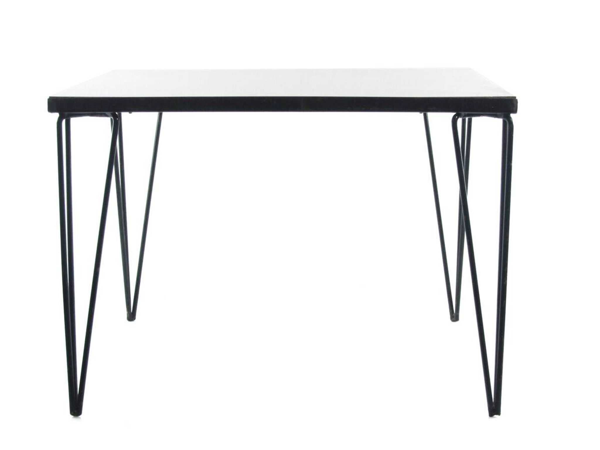Sixties Vintage Metal & Wood Side Table – Minimalist Design