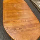 Round extendable dining table Louis Philippe 90cm with 2 extensions in oak.