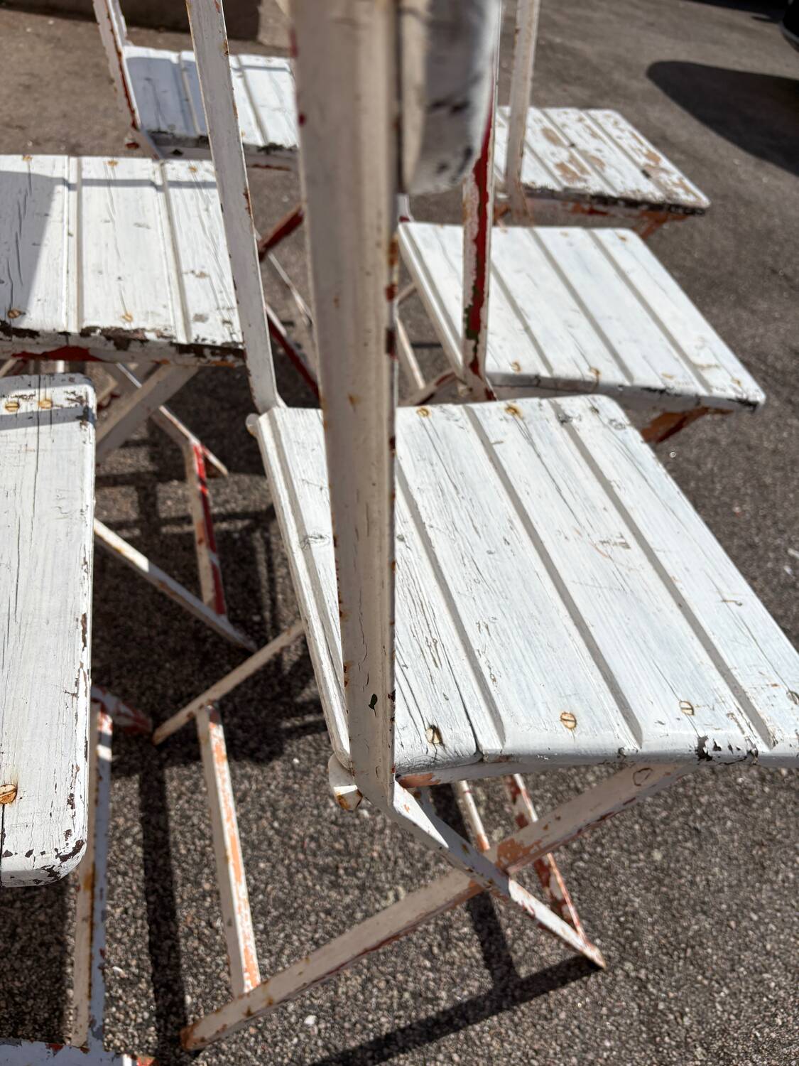 Set of 6 folding garden chairs