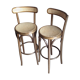 Paire de tabourets de bar en rotin
