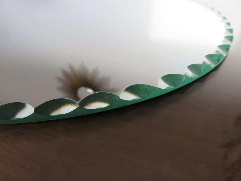 Mirror round bevelled art deco 4050s 30cm