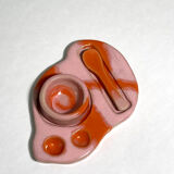 Pink and orange egg cup