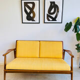 Scandinavian teak banquette for two, circa 1960.