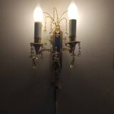 Pair of Louis XVI style gilt bronze wall lights
