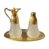 Vintage table set in chiseled glass and gilding