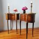 Pair of Louis XV style kidney-shaped bedside tables.