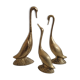 Trio of brass geese