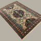 Vintage afghan ersari part silk rug 205x140 cm