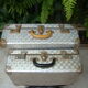 Lot of two old aluminum suitcase