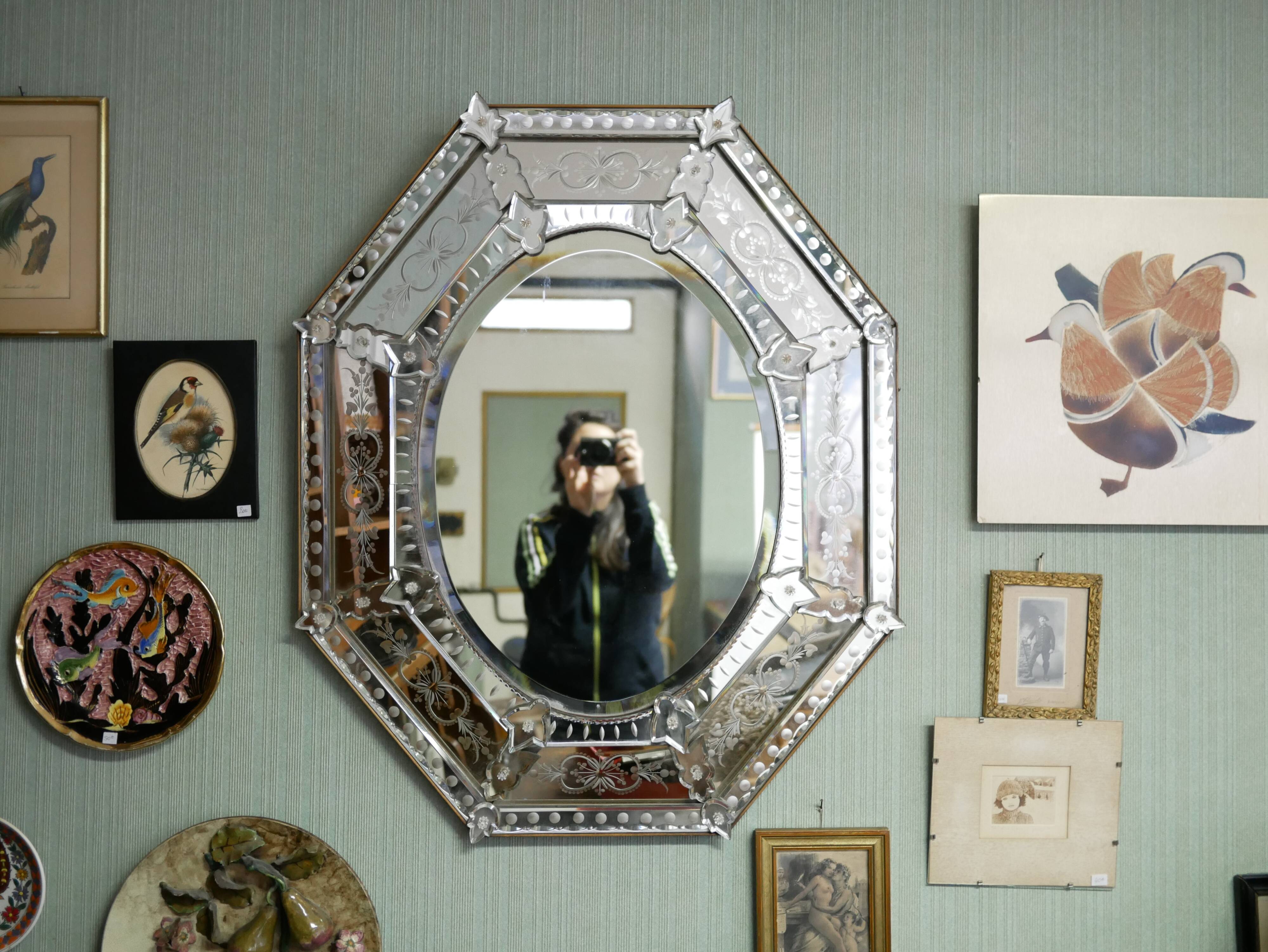 Antique Venetian mirror 86cm x 70cm