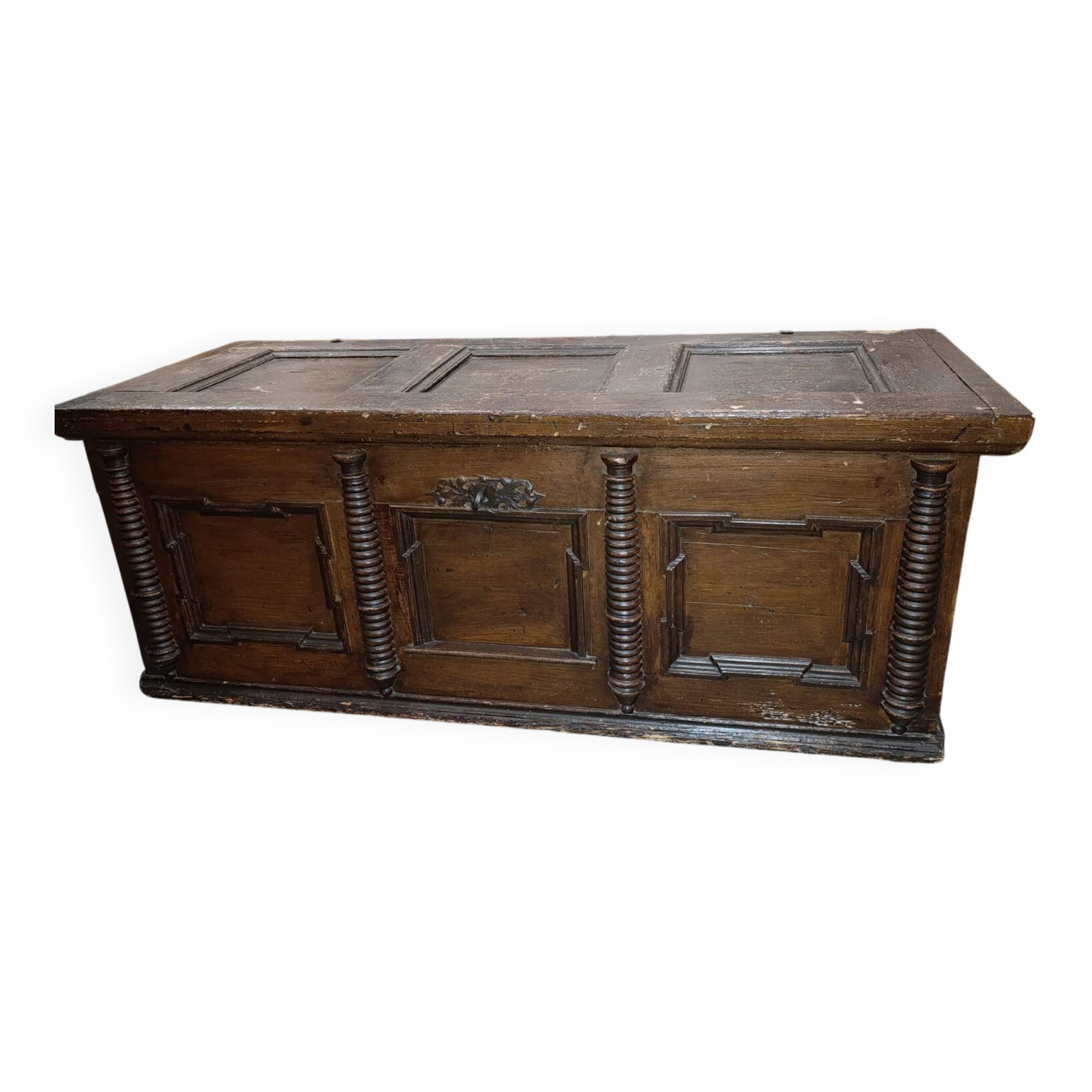 17th-century carved oak antique chest