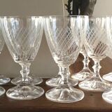 Set of 10 engraved crystal aperitif glasses