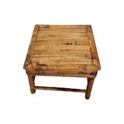 Vintage Turtle Color Bamboo Plant Table, mid century