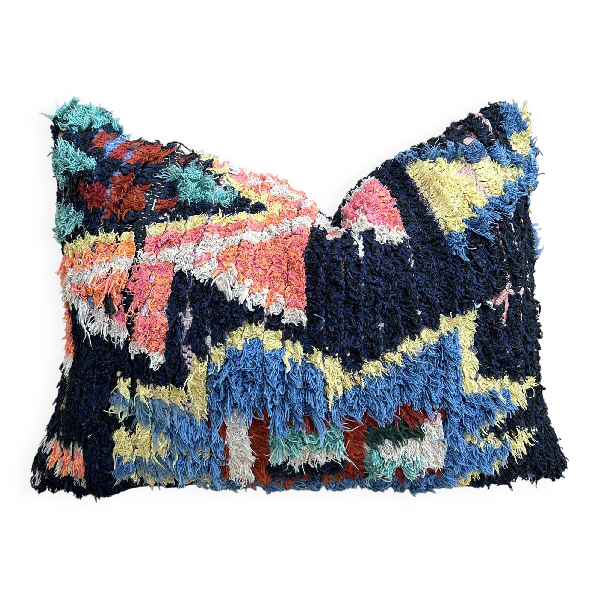 Magnifique coussin Kilim berbère vintage du Maroc