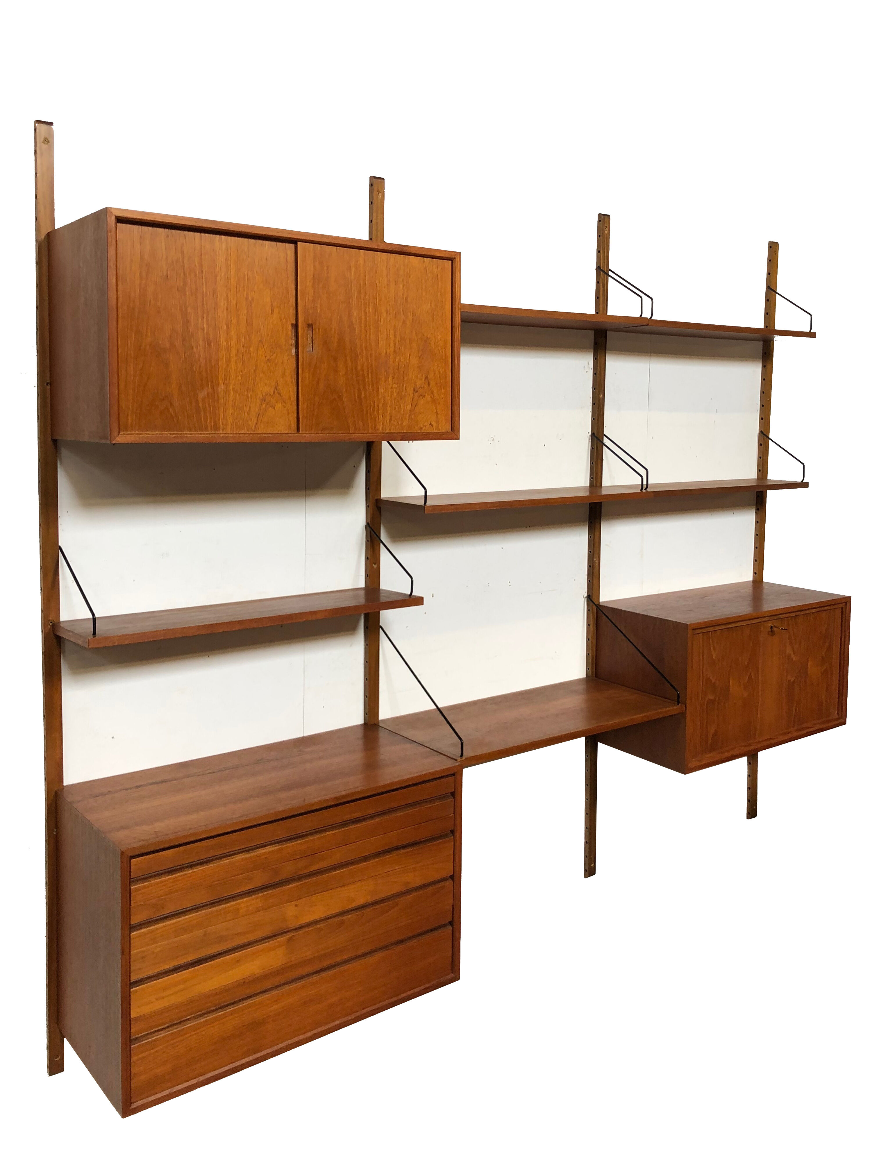 Vintage Poul Cadovius Royal System wall console from the 1960s