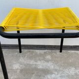 4 yellow scoubidou chairs, 1950