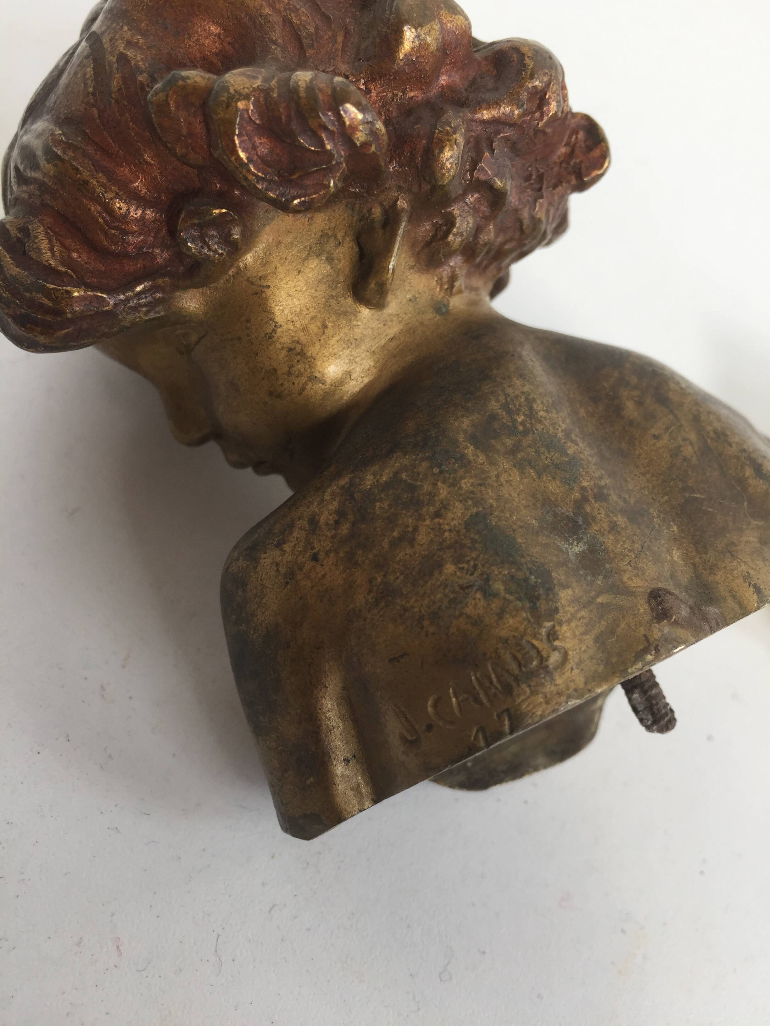 Bronze child bust of Jean Marie Camus