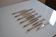 12 art deco table knives silver metal 25 cm monogram AR