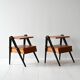 Pair of 1960s Scandinavian nightstands with black detail