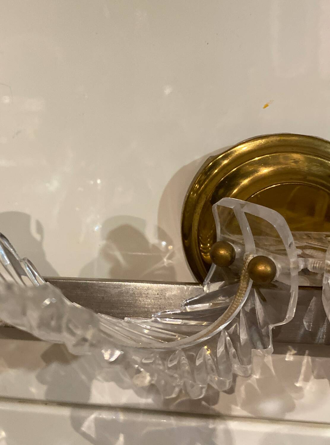 Double brass wall light from the 60s