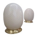 Pair of Eggs lamps, Murano glass, 1970s