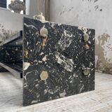 Italian 80s coffee table in marble and glass