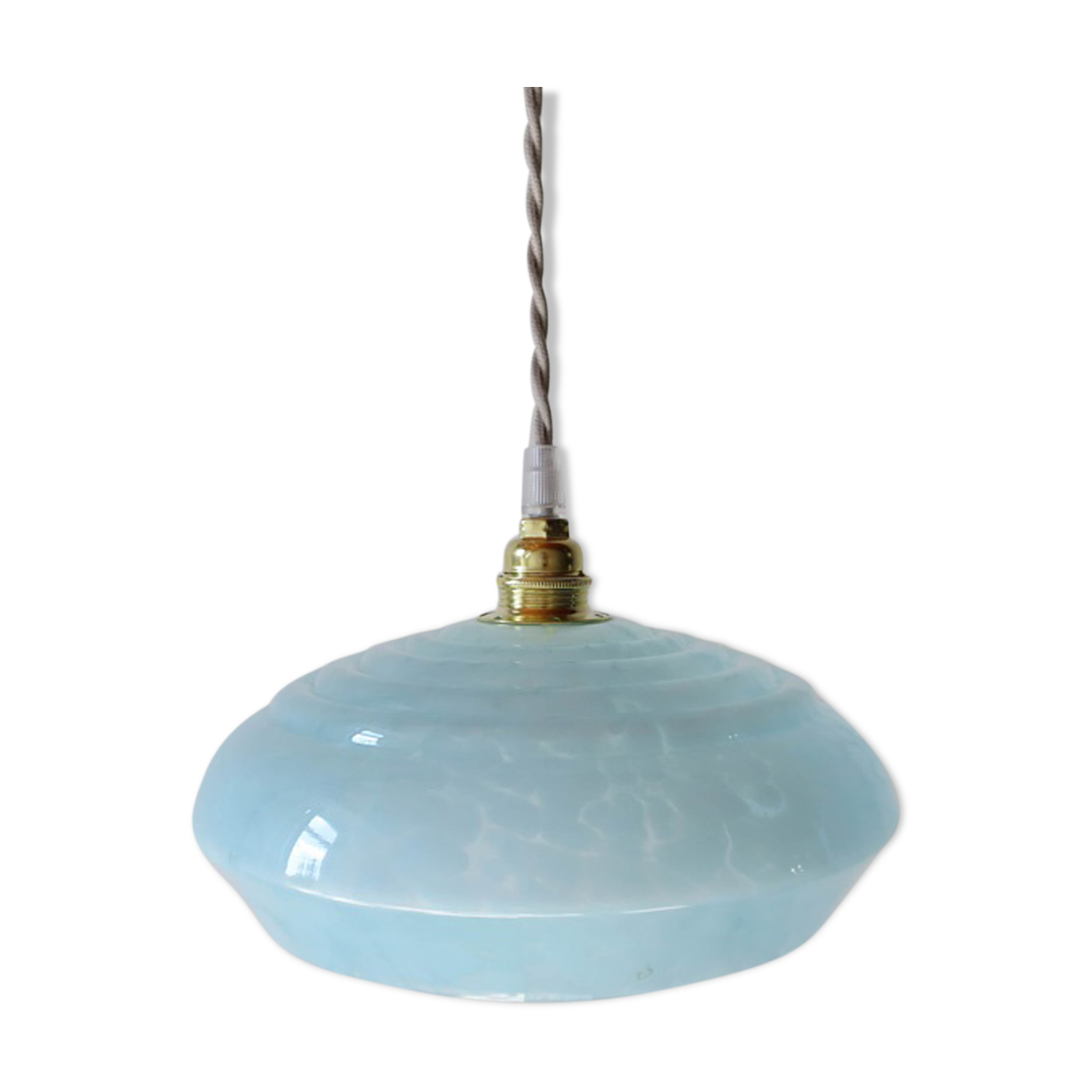 Speckled blue opaline hanging