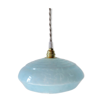 Suspension opaline bleue mouchetée