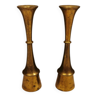 A set of beautiful candlesticks in solid brass.