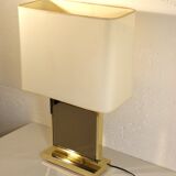 Mirror table lamp and brass 70s