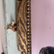 Rare striped Art Deco antique wooden mirror