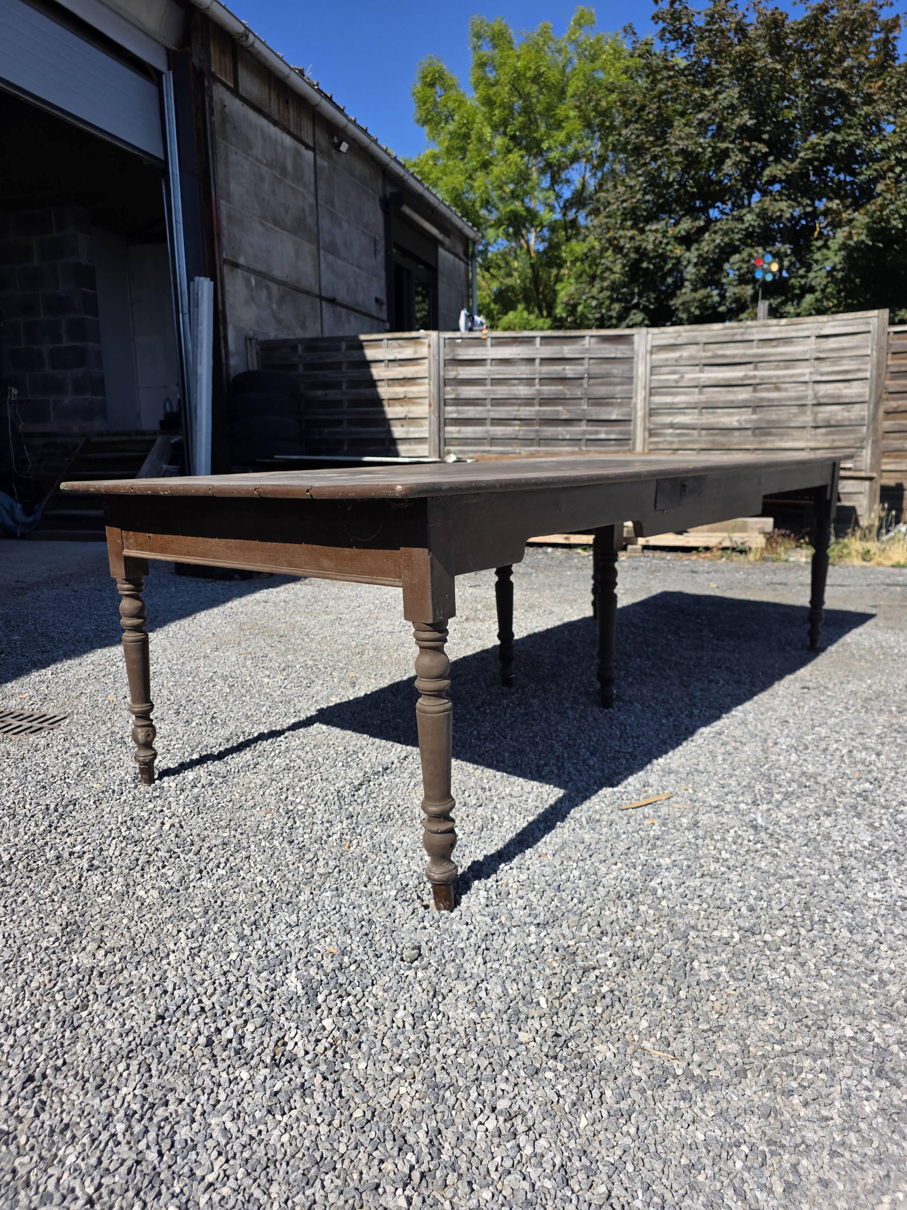 Table de ferme ancienne XXL , 268 × 110cm
