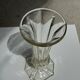 Art deco style flared neck pedestal vase in blown glass