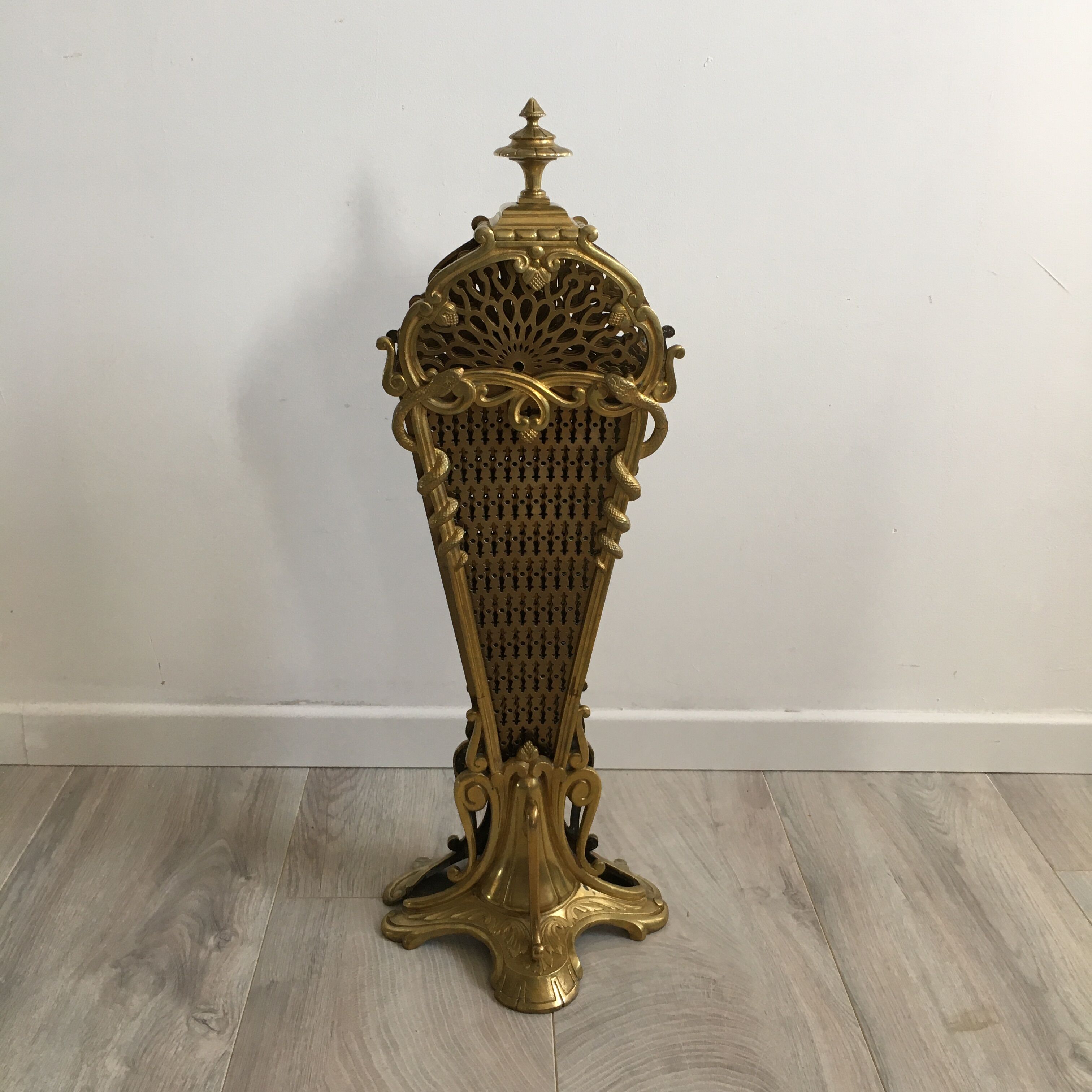 Fan fire pare fan and art nouveau brass