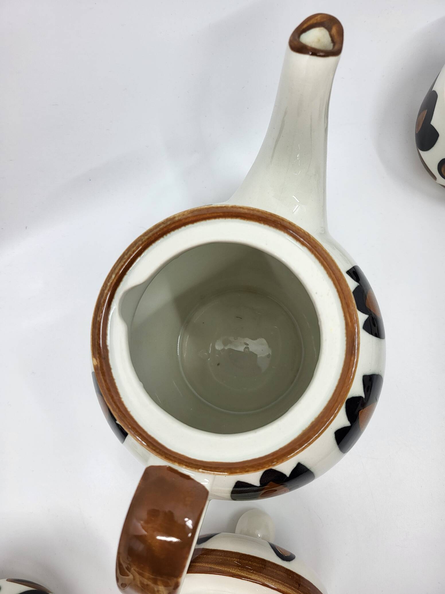 Boch la Louvière tea set, Kimono series, earthenware, Belgium 1970